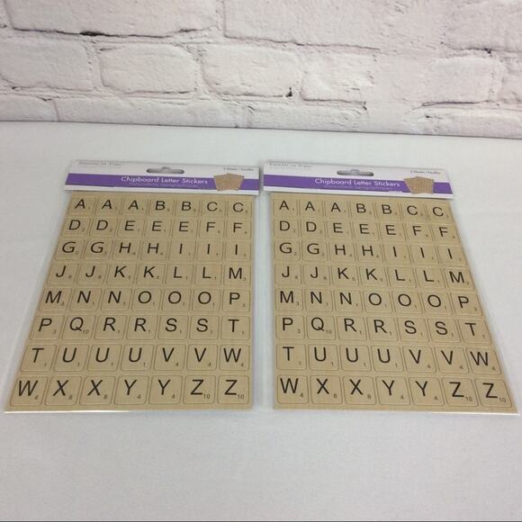Chipboard Scrabble Like Letter Stickers 2 Packs 224 Stickers Total Arts Crafts - Picture 2 of 3